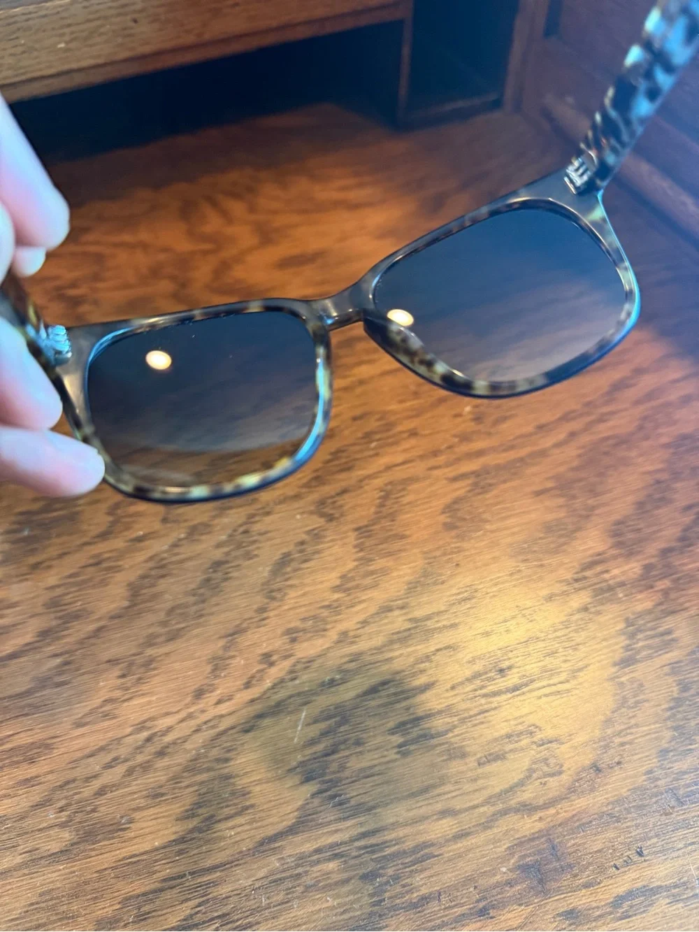 Paul Smith Matte Black Tortoiseshell Square Sunglasses - Grey Gradient Lenses